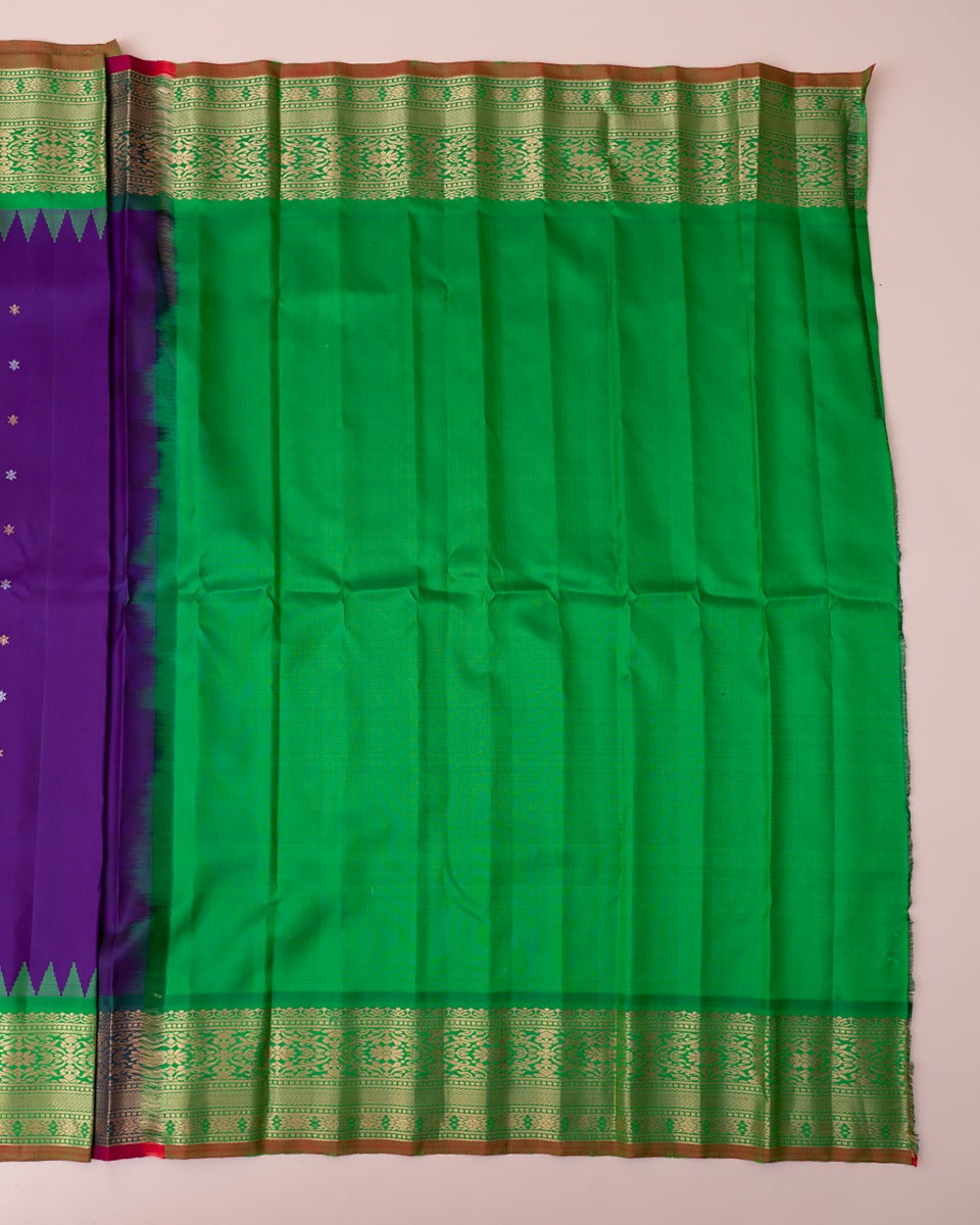 Gadwal Silk Butta Blue Saree
