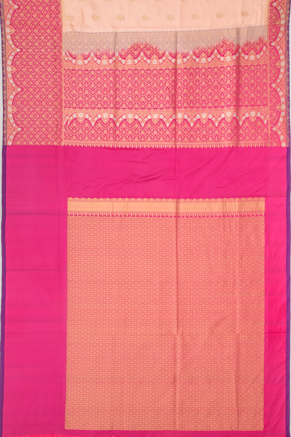 Banarasi Silk Butta Peach Saree
