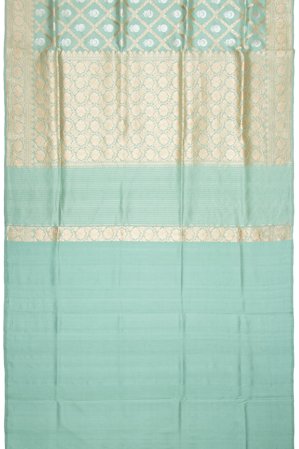 Banarasi Silk Jaal And Butta Opel Green Saree