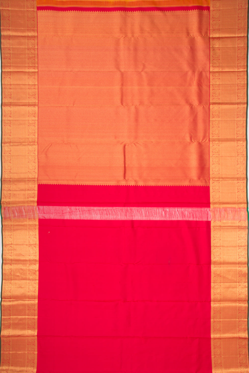 Kanchipuram Silk Oosi Lines And Butta Yellow Saree