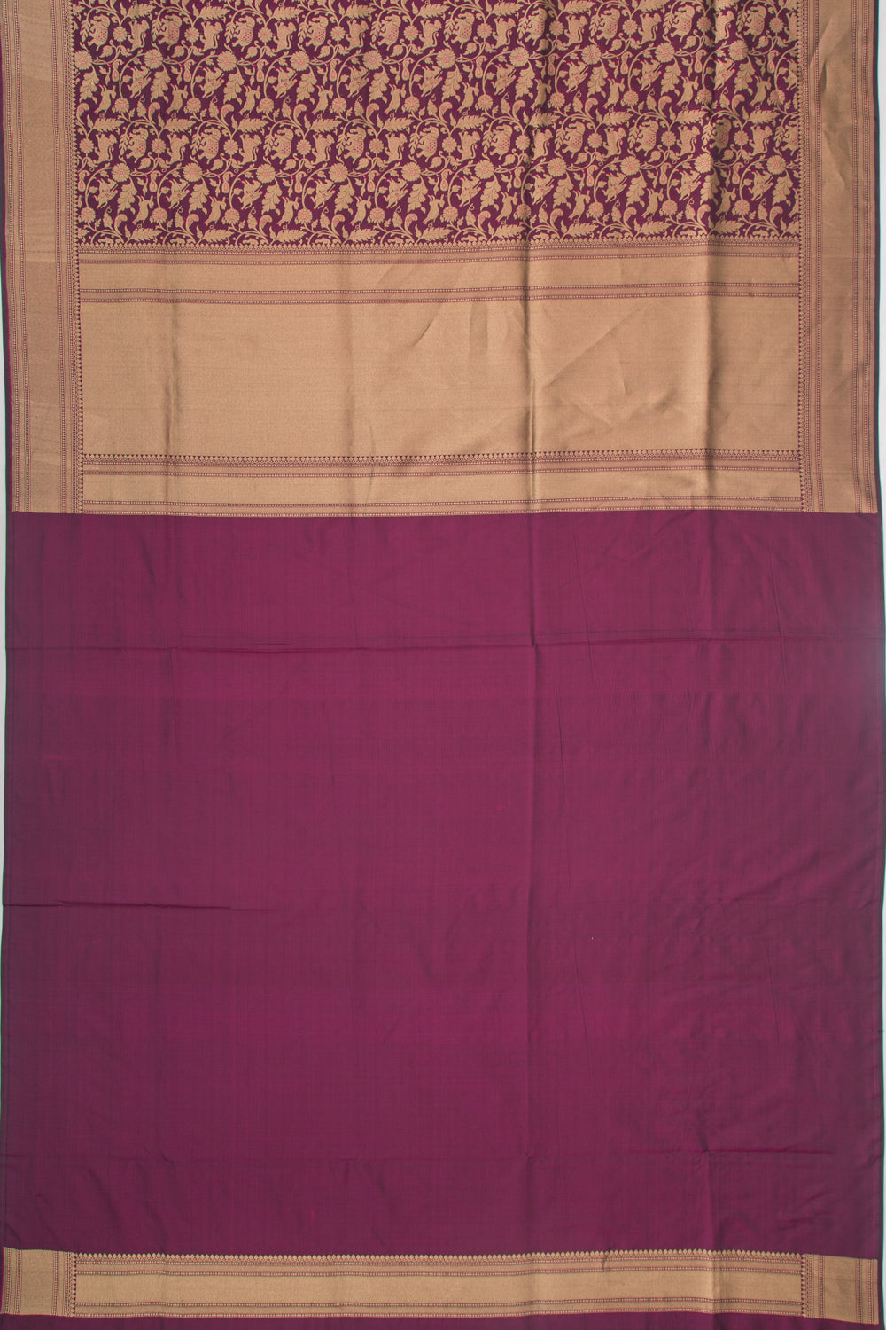 Banarasi Silk Shikargah Jaal Purple Saree