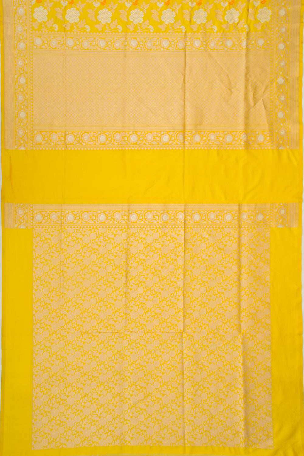 Banarasi Silk Jaal Yellow Saree