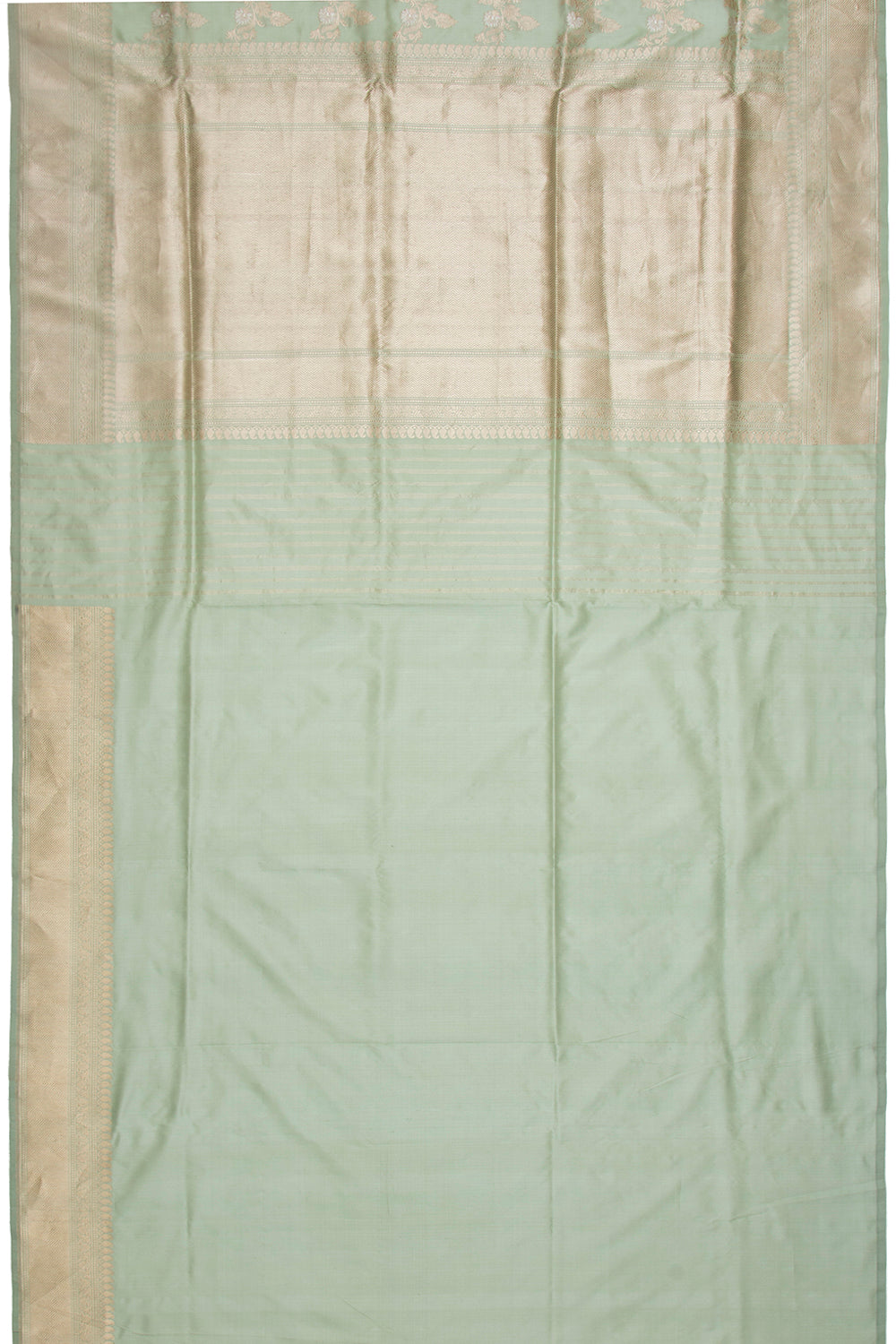 Banarasi Silk Kadwa Jaal Pastel Green Saree