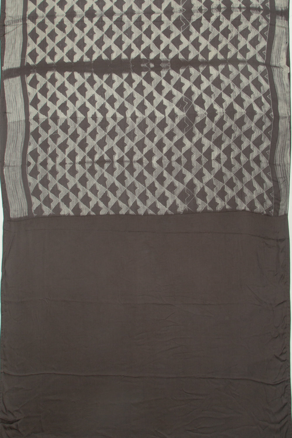 Satin Block Printed Black Saree