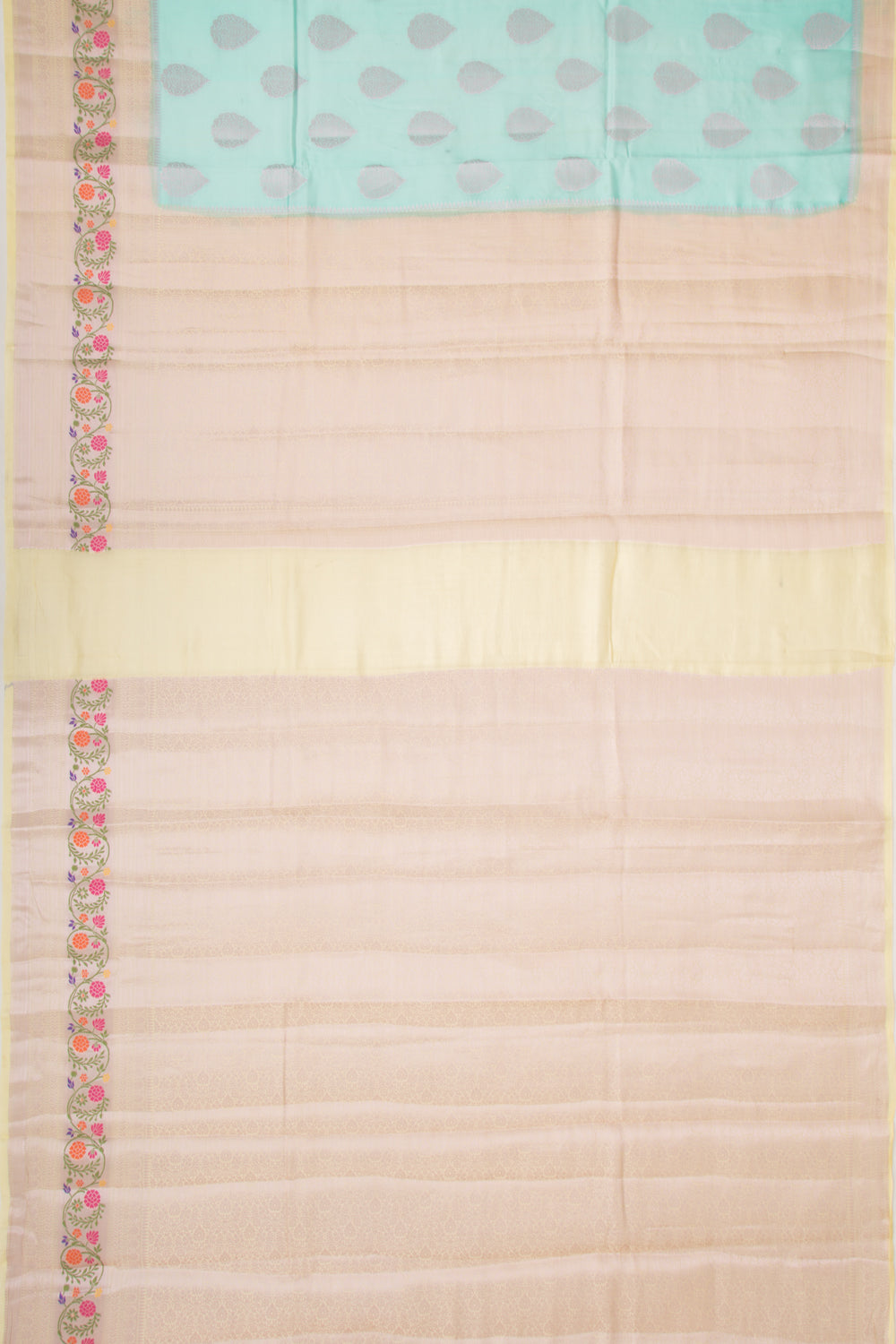 Organza Butta Blue Saree