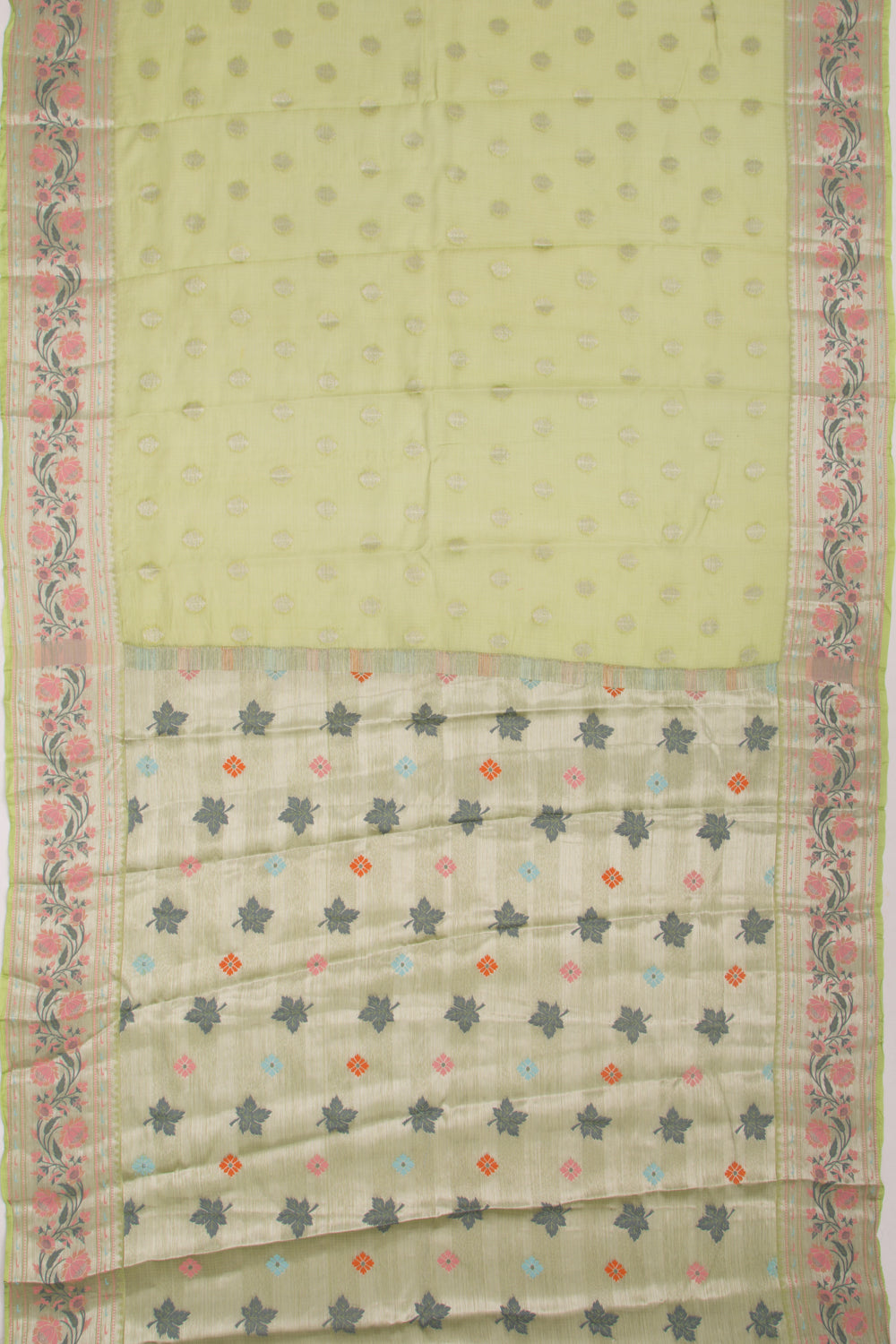 Kota Soft Silk Butta Green Saree