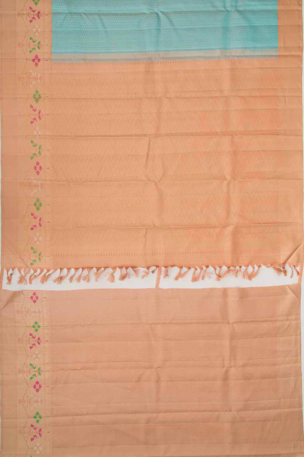 Kanchipuram Silk Brocade Sky Blue Saree