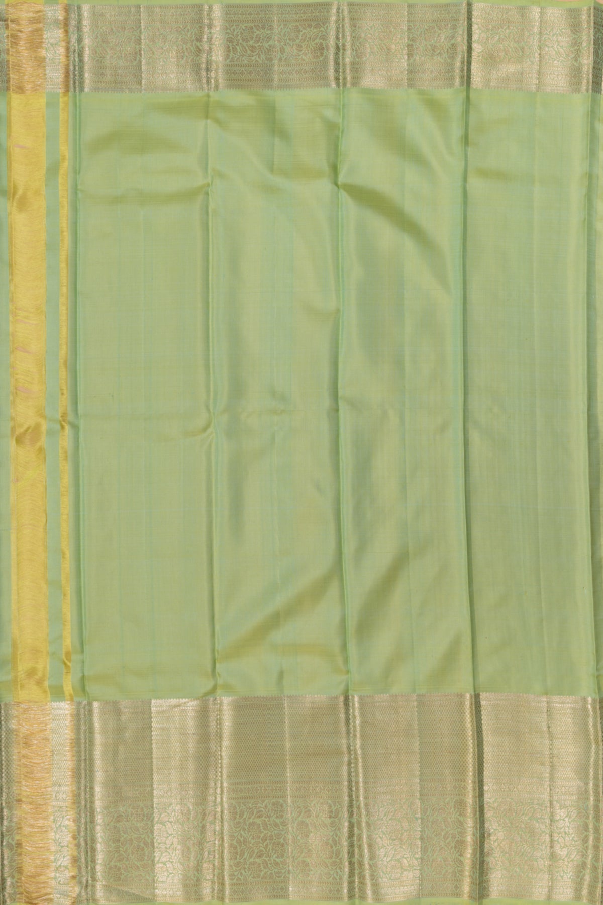 Kanchipuram Silk Brocade Pista Green Saree
