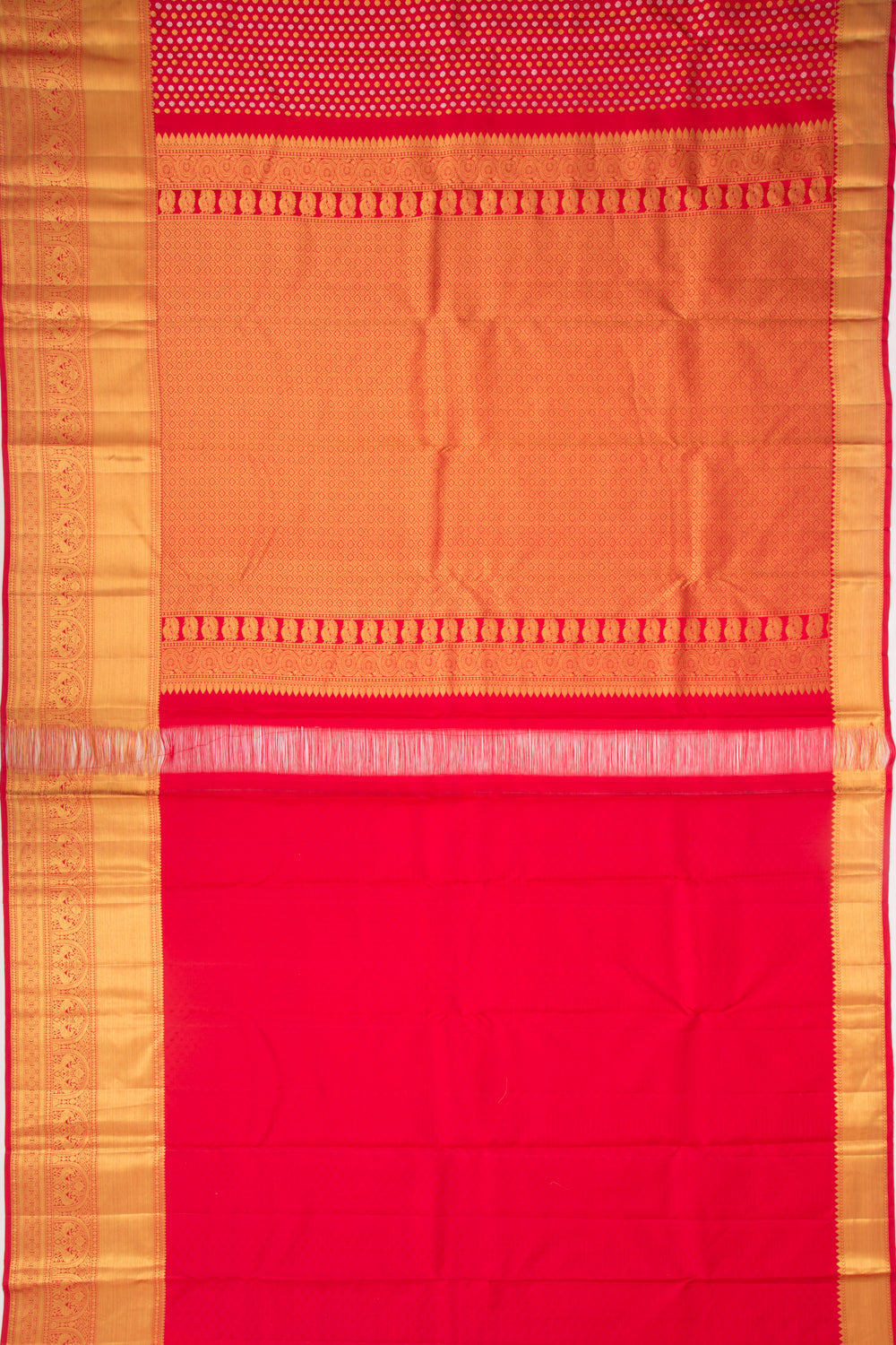 Taranga Kanchi Silk Brocade Red Saree