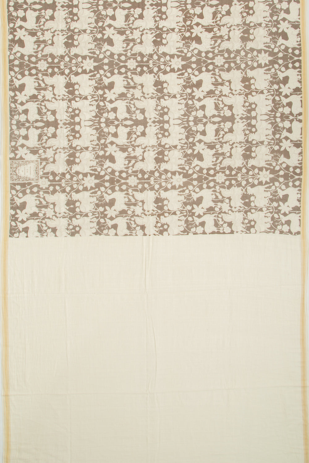 Mul Cotton Printed Brown Saree