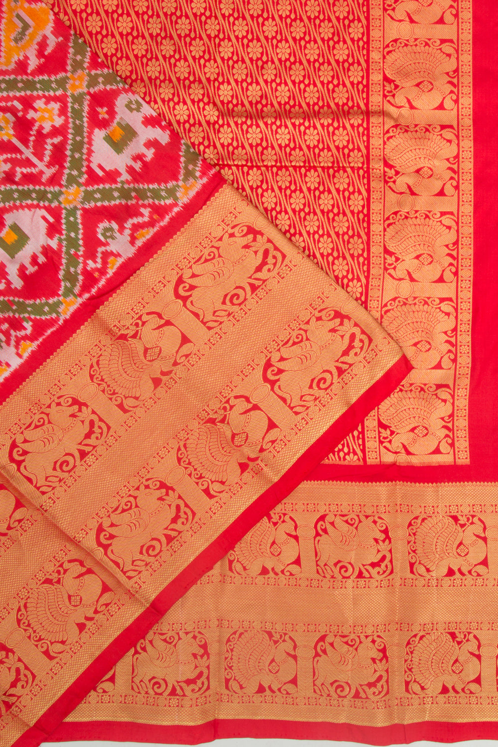 Kanchipuram Silk Ikat Red Saree