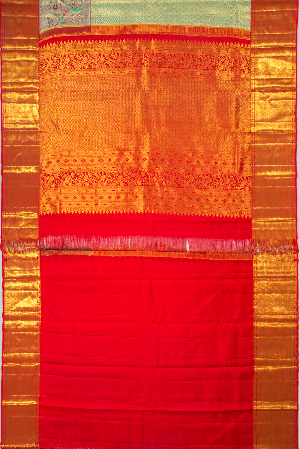 Kanchipuram Silk TIssue Brocade Green Saree