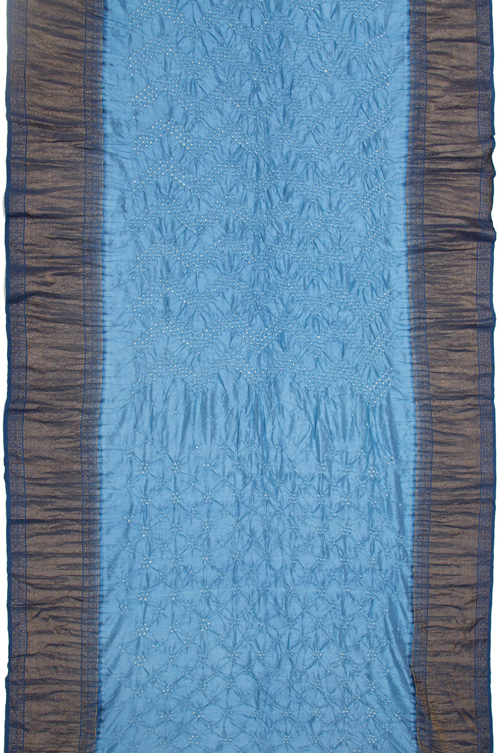 Kanchipuram Silk Bandhani Sky Blue Saree