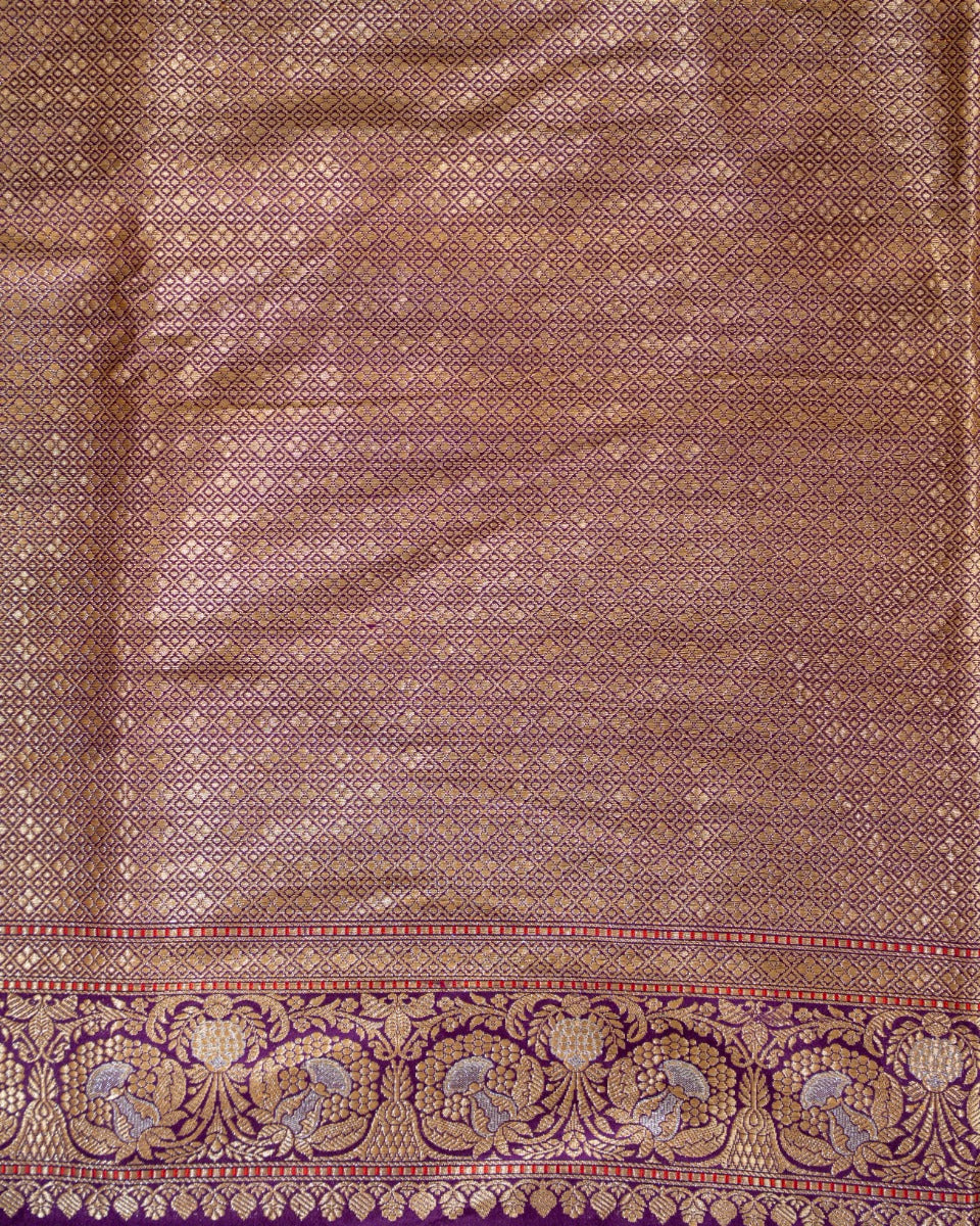 Banarasi Silk Jaal Purple Saree