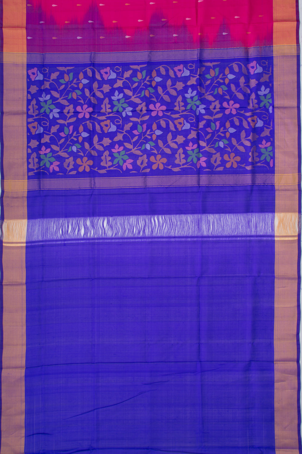 Uppada Silk Butta Magenta Pink Saree