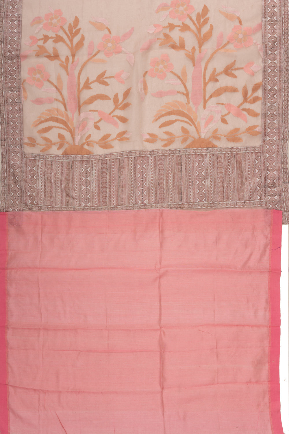 Dhakai Organza Butta Pink Saree