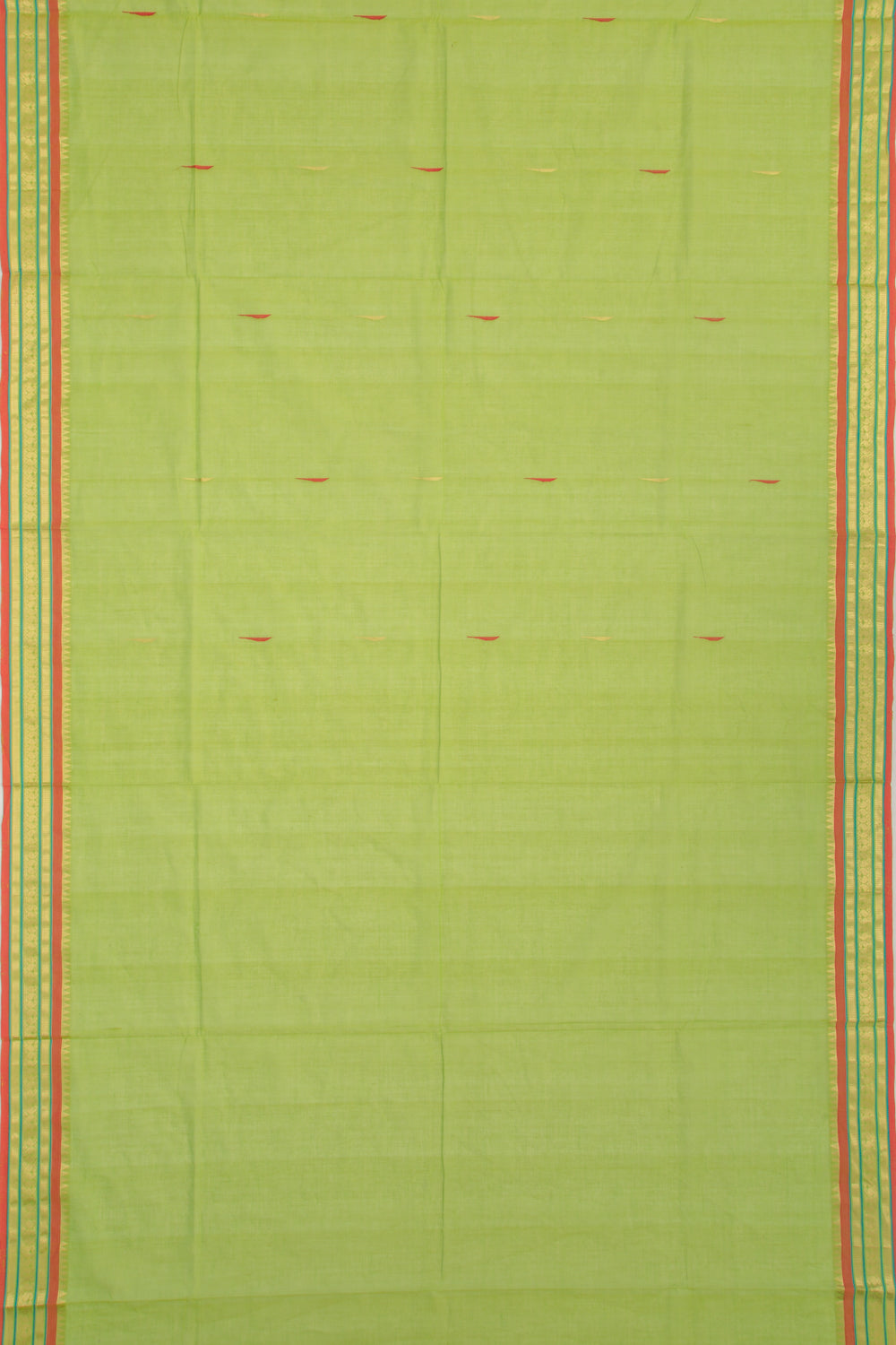 Chettinad Cotton Butta Green Saree