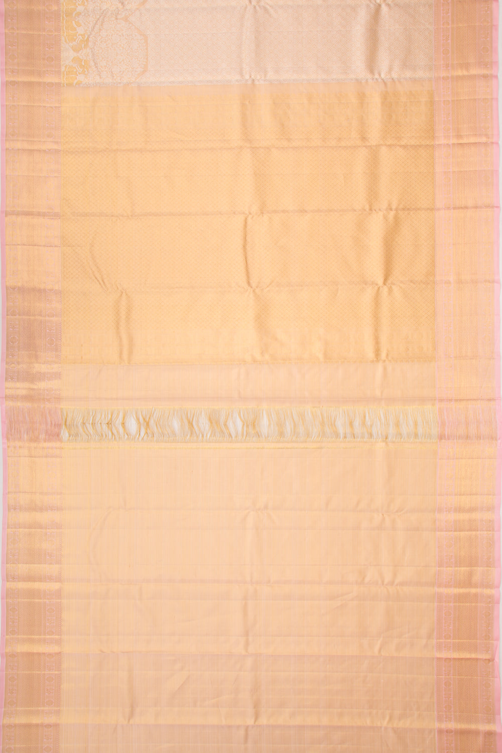 Kanchipuram Silk Tissue Brocade Peach Saree