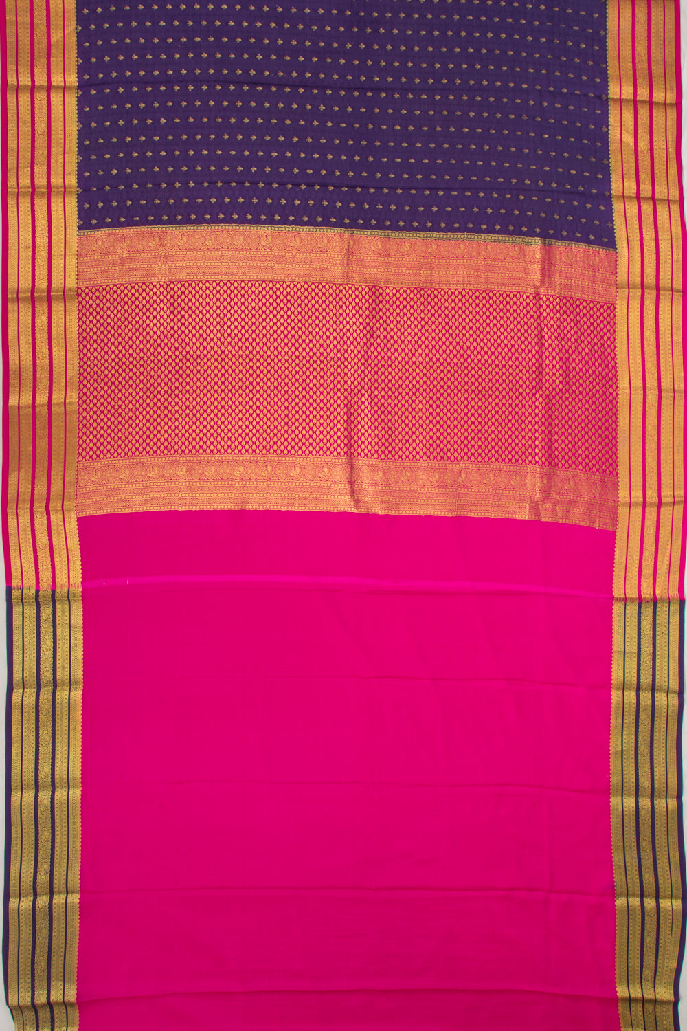 Binny Silk Jacquard And Butta Datk Blue Saree