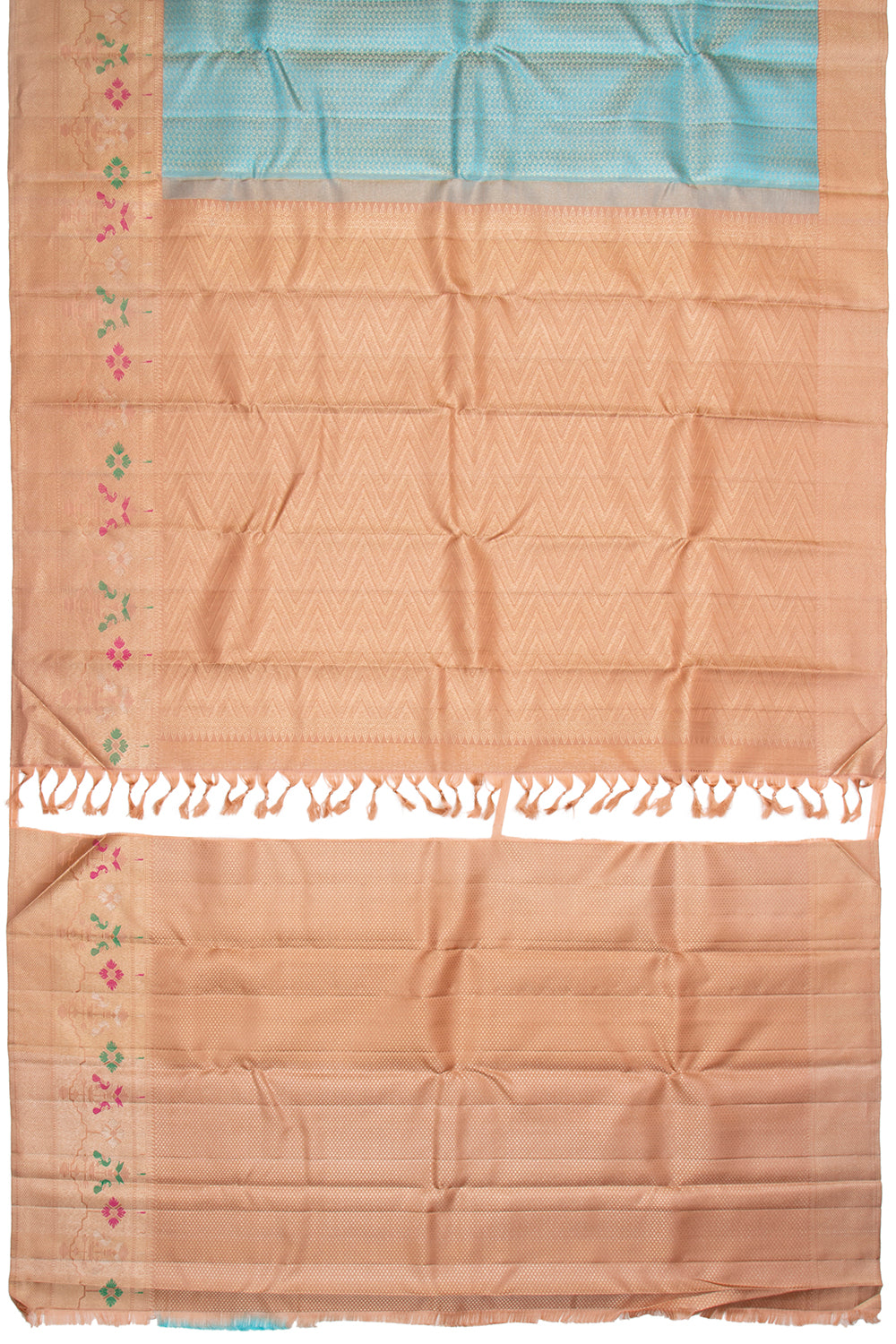 Kanchipuram Silk Brocade Sky Blue Saree