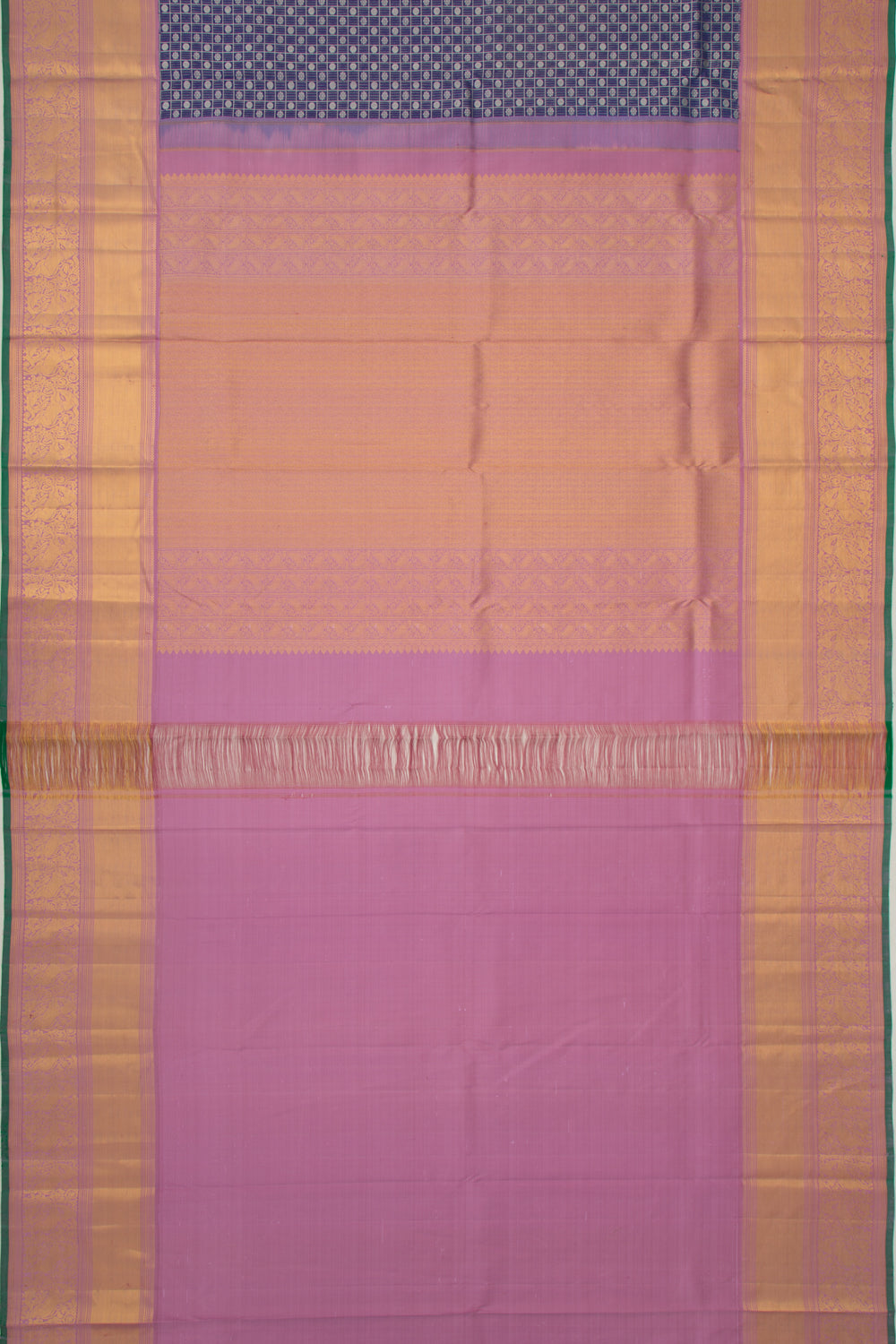 Kanchipuram Silk Checks And Butta Blue Saree