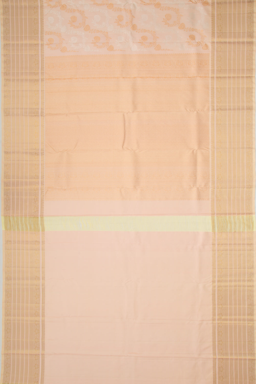 Kanchipuram Silk Jaal Cream Saree