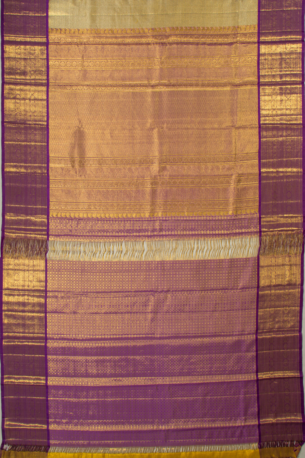 Kanchipuram Silk Tissue Brocade Gold Saree