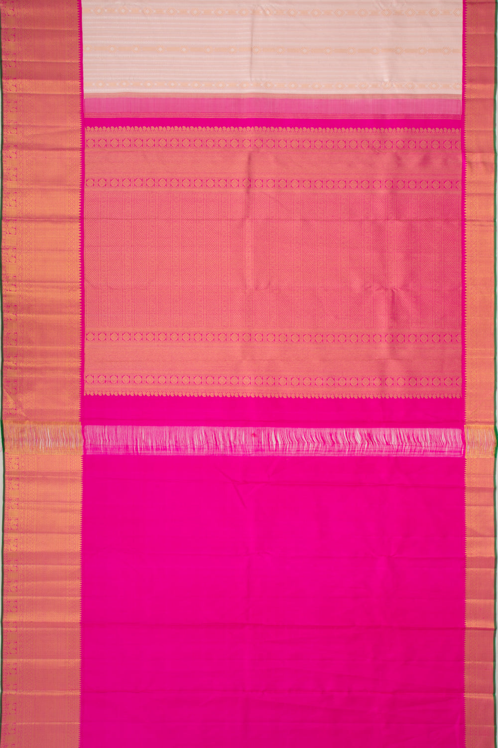 Kanchipuram Silk Vertical Lines Baby Pink Saree