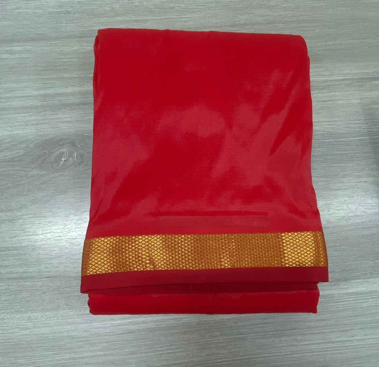 Kanchipuram Silk Plain Red Dhoti