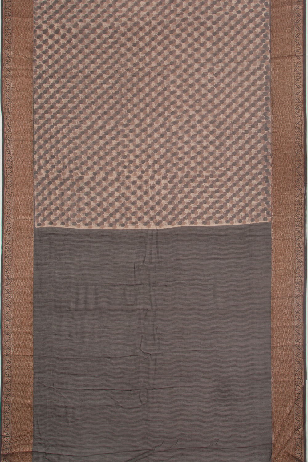 Chanderi Soft Silk Printed Brown Saree