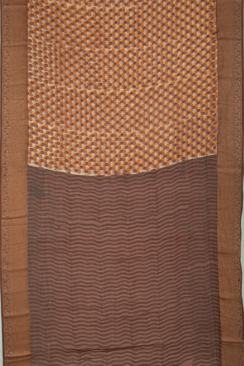 Chanderi Soft Silk Printed Cream Saree