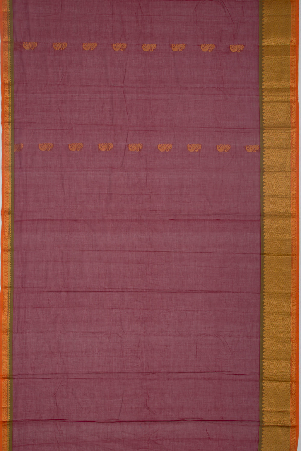Mangalgiri Cotton Butta Maroon Saree