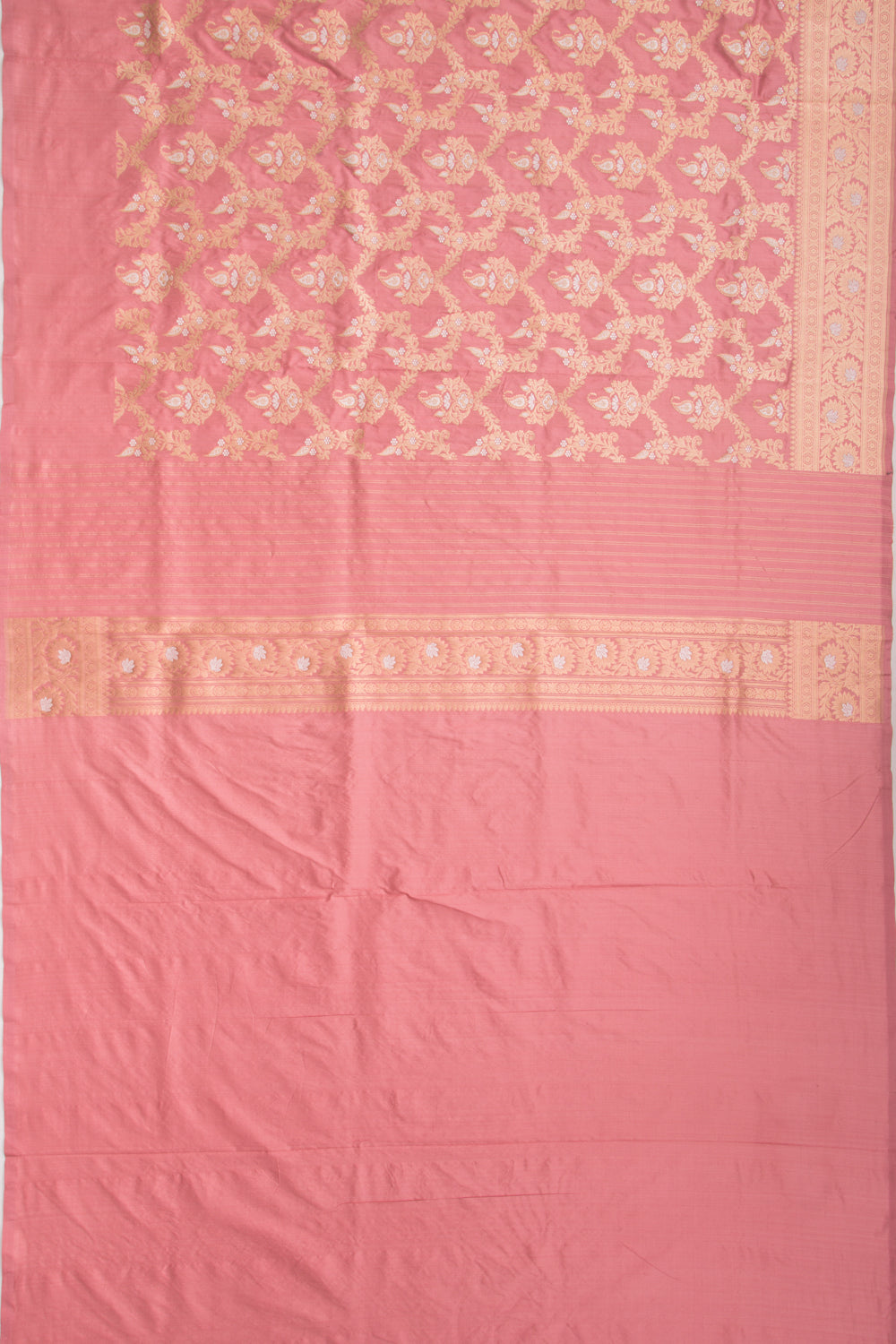 Banarasi Silk Kadwa Jaal Peach Saree