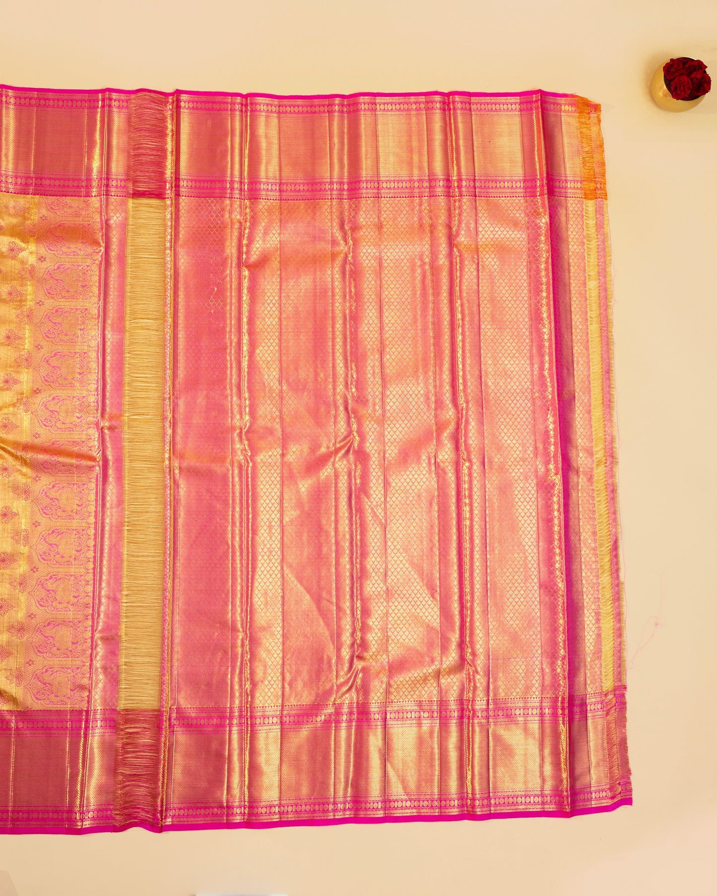 Kanchipuram Silk Tissue Brocade Gold Saree
