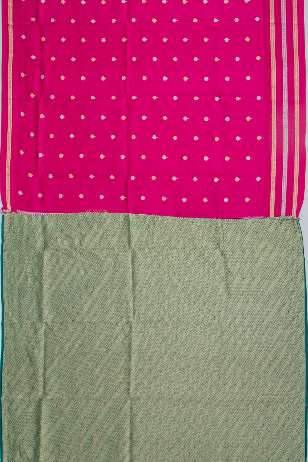 Banarasi Katan Silk Butta Magenta Pink Saree