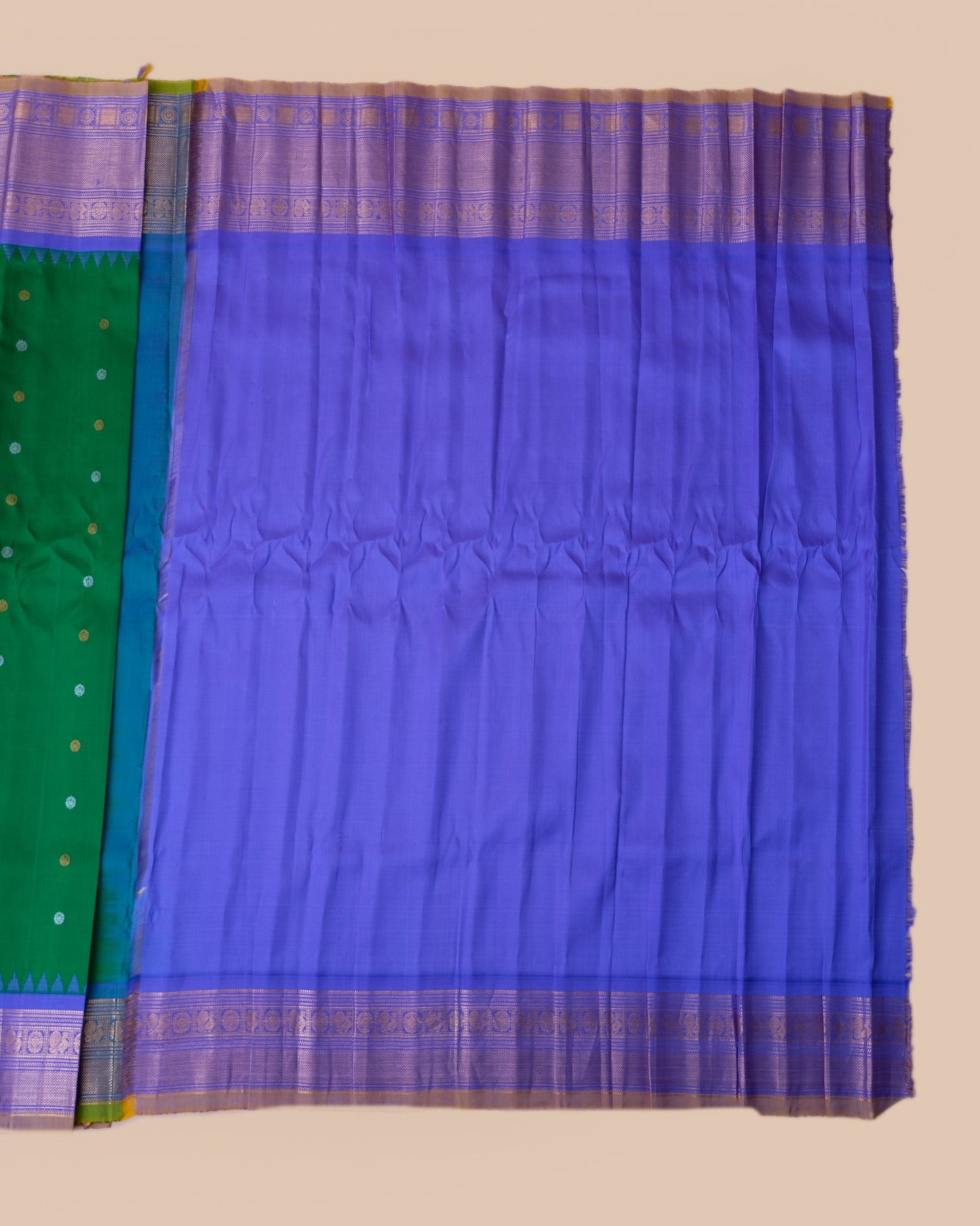 Gadwal Silk Butta Green Saree