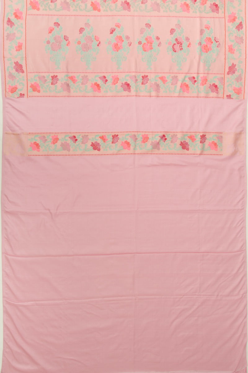 Banarasi Silk Jamdani Jaal Baby Pink Saree