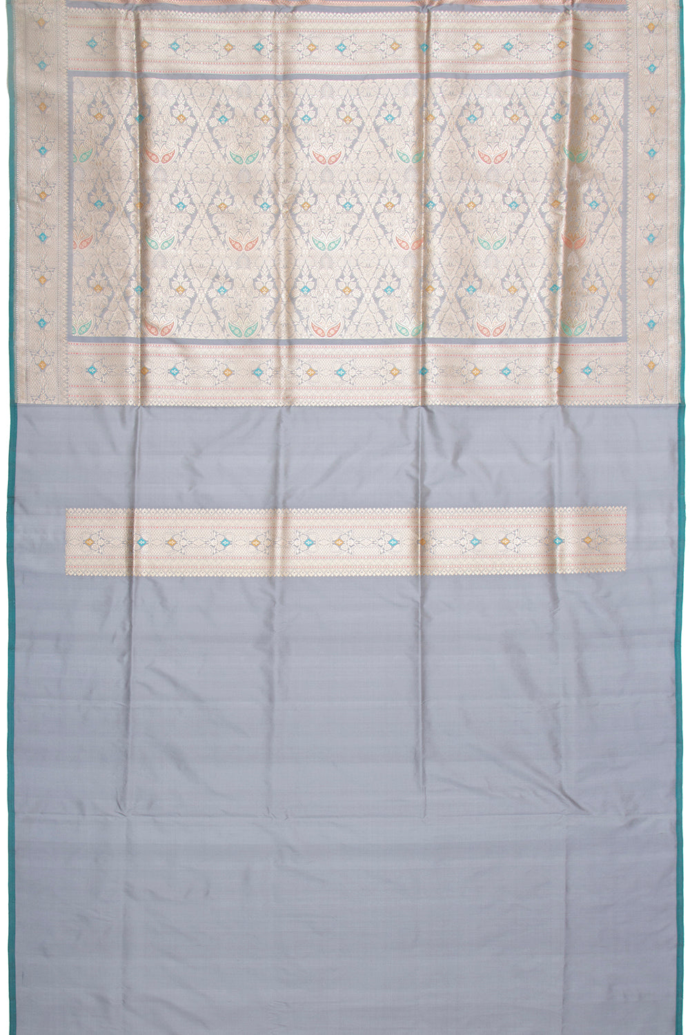 Banarasi Silk Kadwa Jaal Elephant Grey Saree