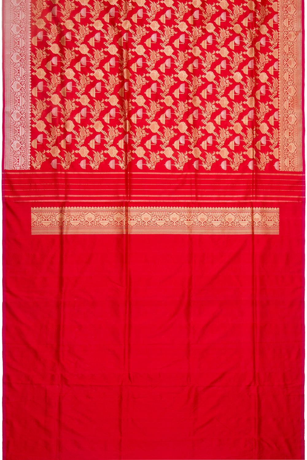 Banarasi Silk Kadwa Jaal Red Saree
