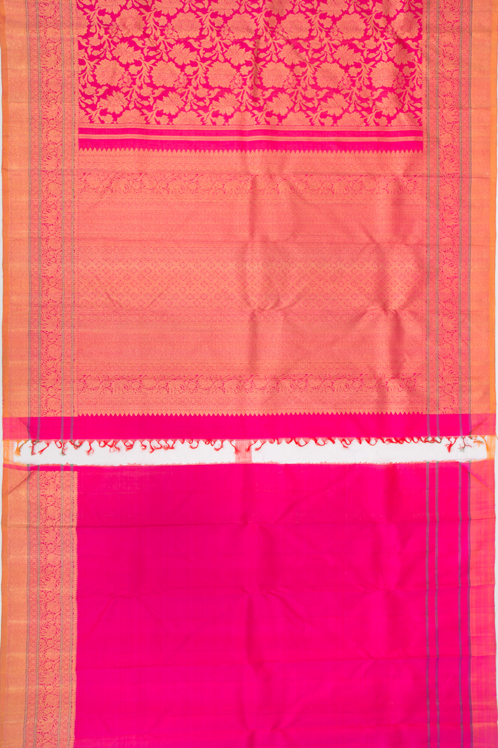 Kanchipuram Silk Jaal Pink Saree