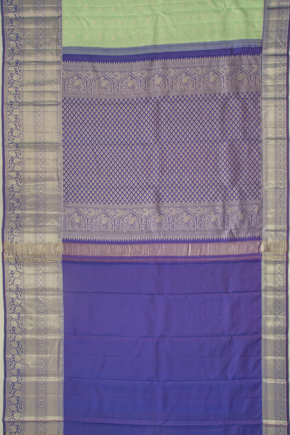 Taranga Kanchi Silk Brocade Pastel Green Saree