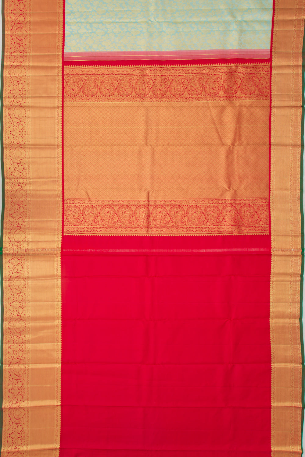 Kanchipuram Silk Jaal Sky Blue Saree