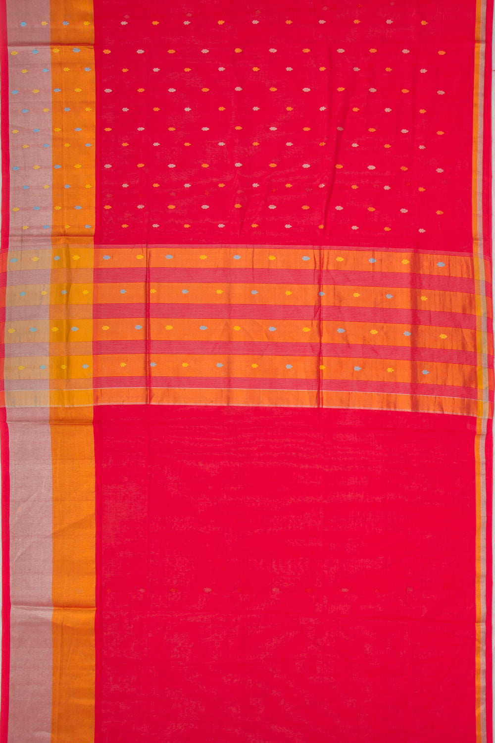Chettinad Cotton Butta Red Saree