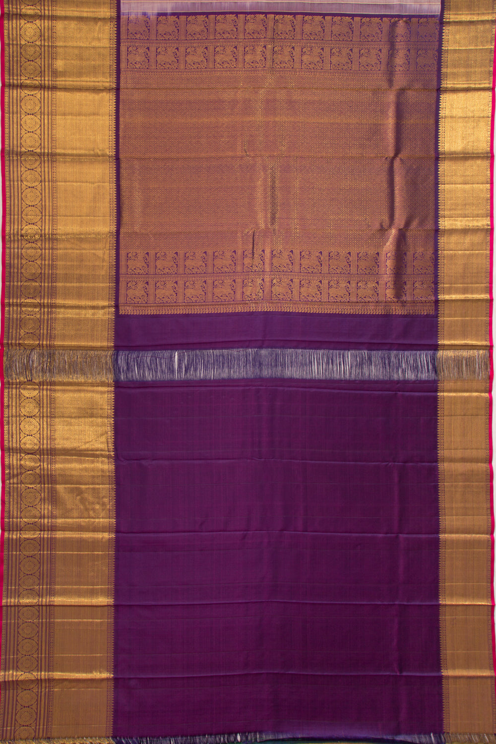 Kanchipuram Silk Brocade Cream Saree