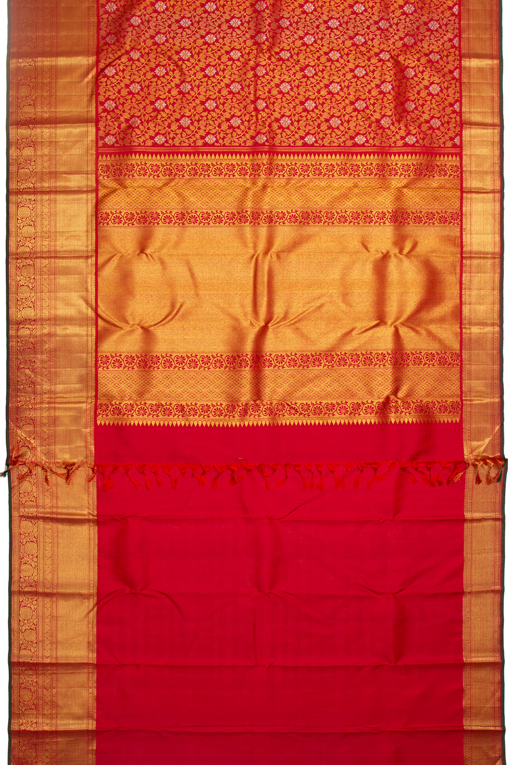 Kanchipuram Silk Jaal Red Saree