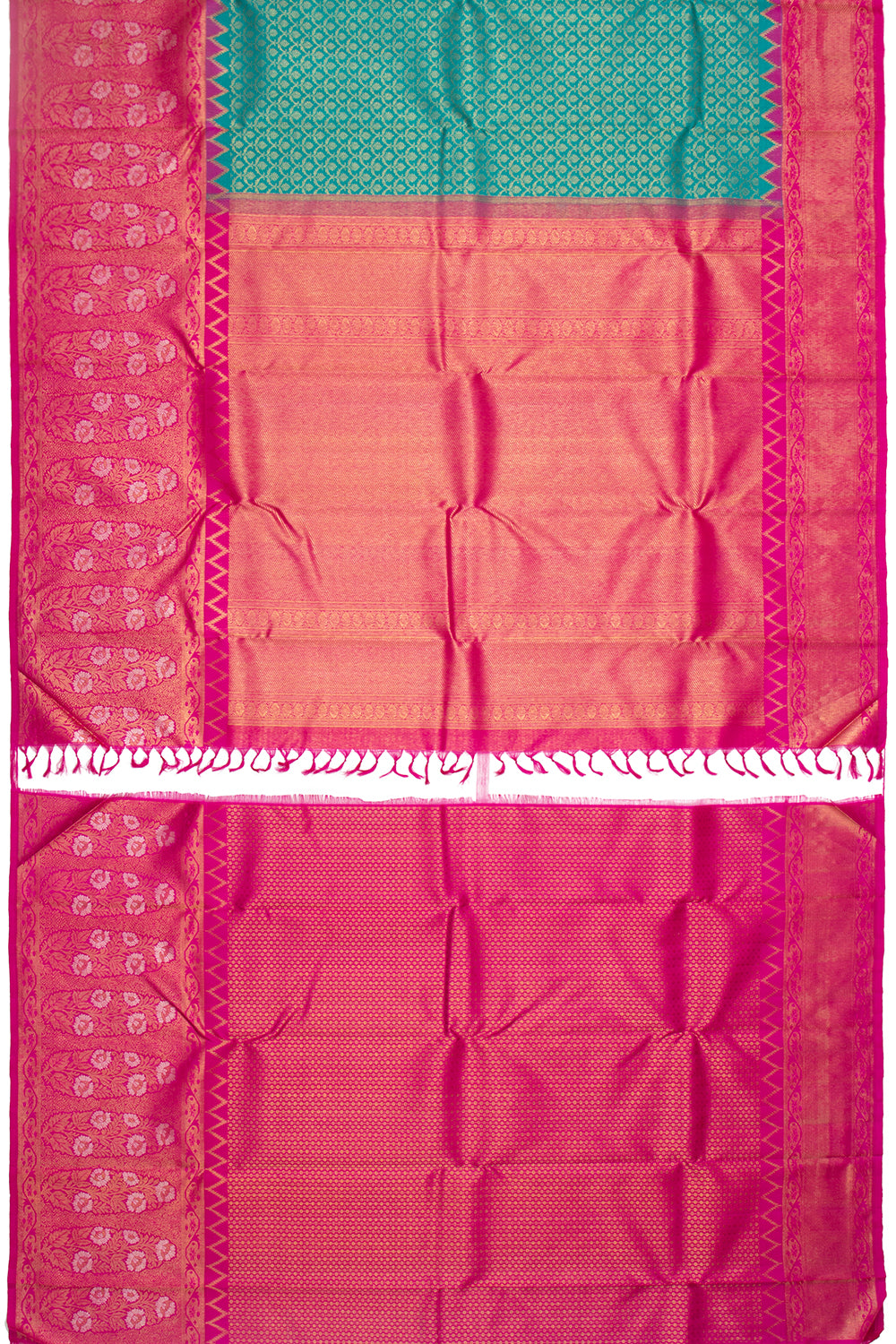 Kanchipuram Silk Brocade Sea Green Saree