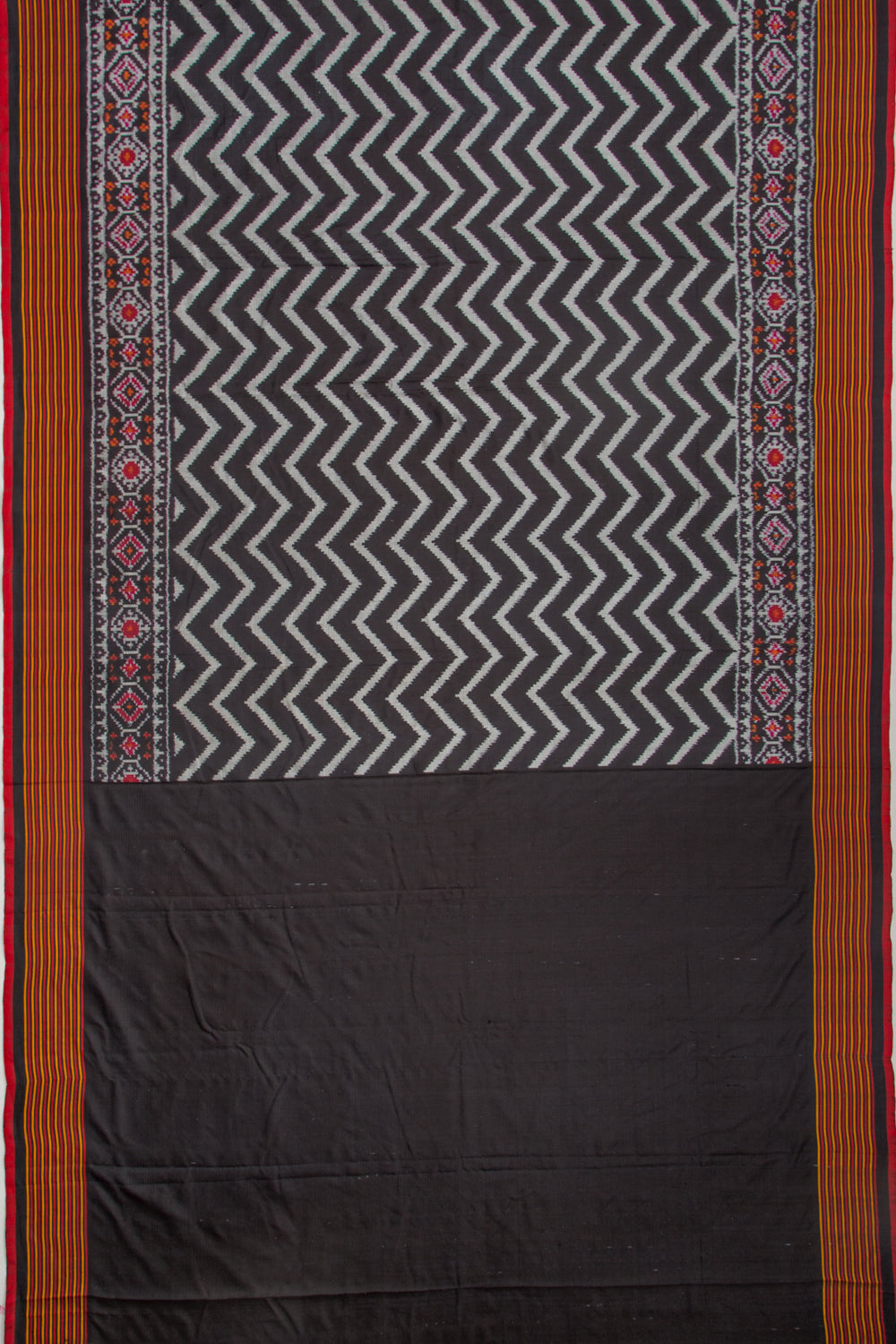 Pochampally Silk Ikat Mini Twill Black Saree