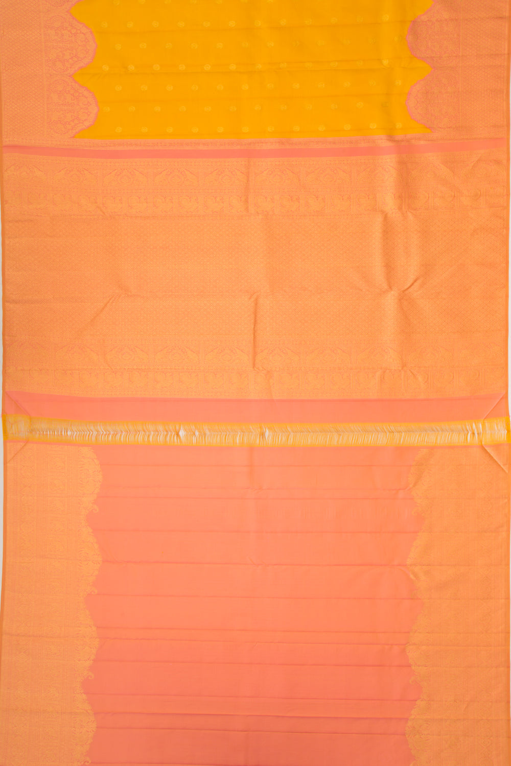 Kanchipuram Silk Butta Yellow Saree