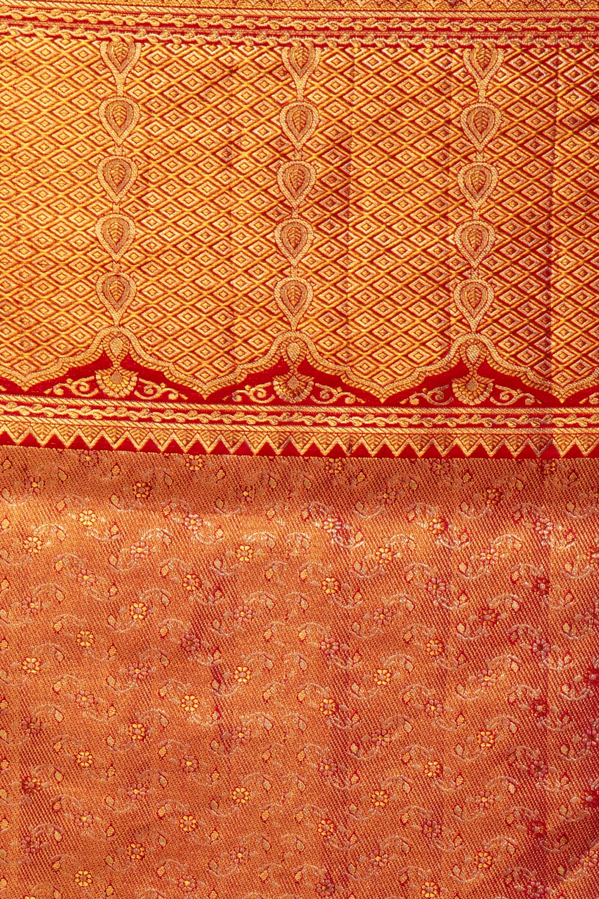 Kanchipuram Silk Tissue Brocade Gold Saree