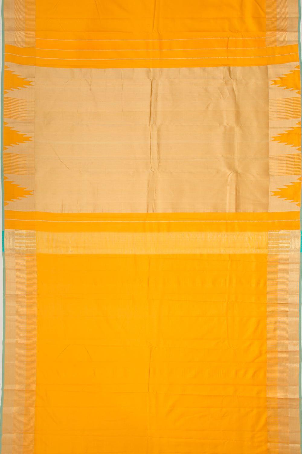 Taranga Kanchi Silk Plain Mustard Yellow Saree